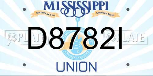 D8782I Mississippi License Plate