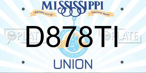 D878TI Mississippi License Plate