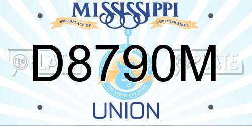 D8790M Mississippi License Plate