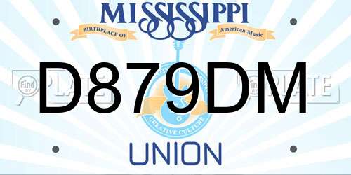 D879DM Mississippi License Plate