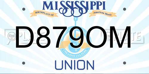 D879OM Mississippi License Plate