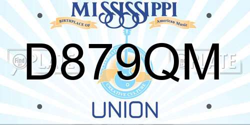D879QM Mississippi License Plate