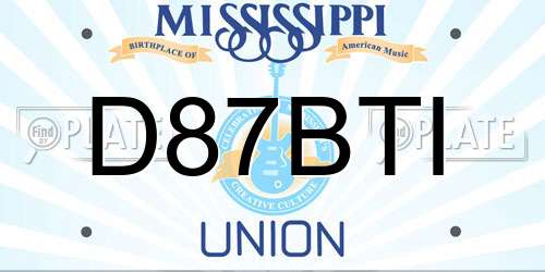D87BTI Mississippi License Plate