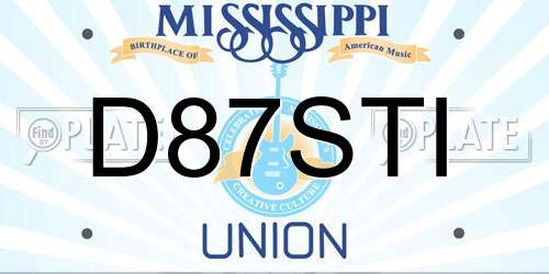 D87STI Mississippi License Plate