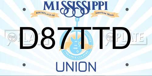 D87TTD Mississippi License Plate