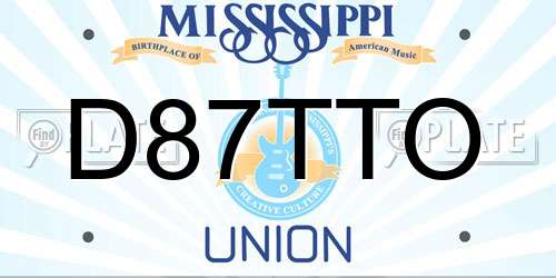D87TTO Mississippi License Plate
