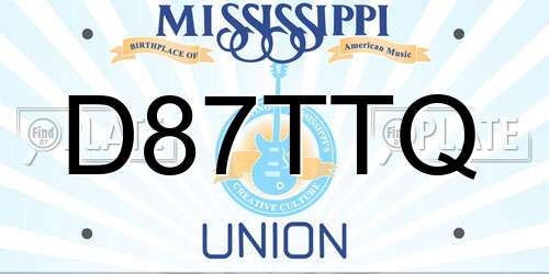 D87TTQ Mississippi License Plate