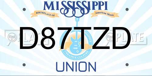 D87TZD Mississippi License Plate