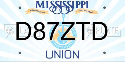 D87ZTD Mississippi License Plate
