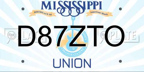 D87ZTO Mississippi License Plate