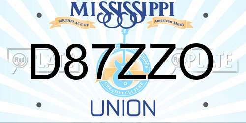 D87ZZO Mississippi License Plate