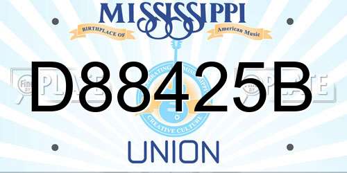 D88425B Mississippi License Plate