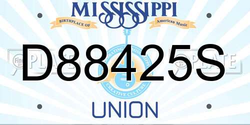 D88425S Mississippi License Plate