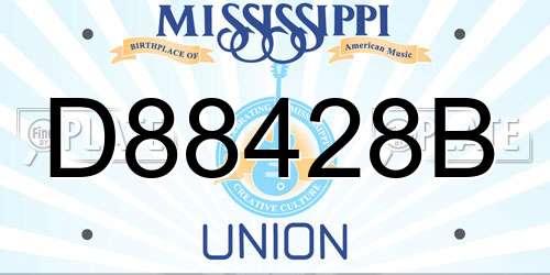 D88428B Mississippi License Plate