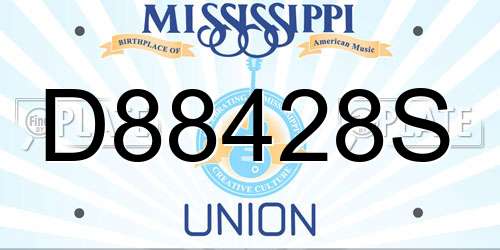 D88428S Mississippi License Plate