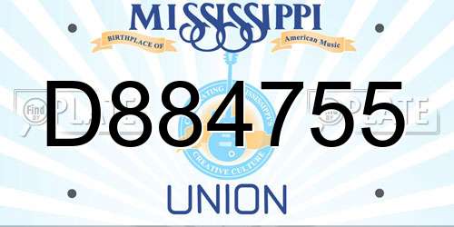 D884755 Mississippi License Plate
