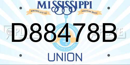 D88478B Mississippi License Plate