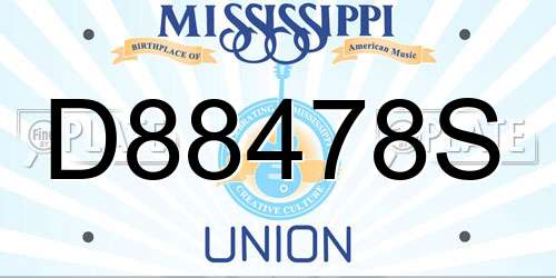D88478S Mississippi License Plate