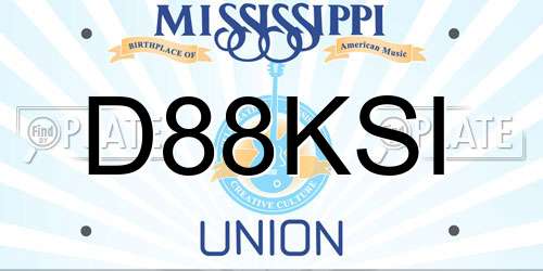 D88KSI Mississippi License Plate