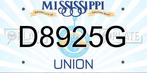 D8925G Mississippi License Plate