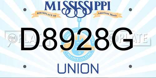 D8928G Mississippi License Plate