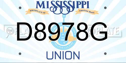 D8978G Mississippi License Plate
