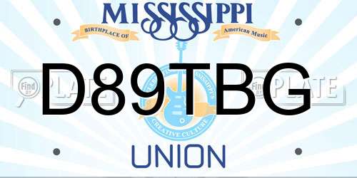 D89TBG Mississippi License Plate