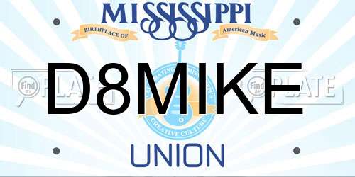 D8MIKE Mississippi License Plate
