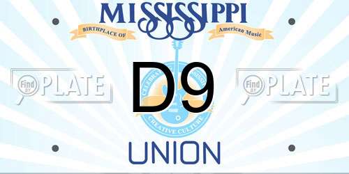 D9 Mississippi License Plate