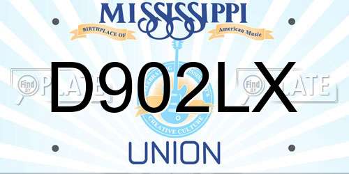 D902LX Mississippi License Plate