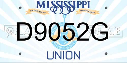 D9052G Mississippi License Plate