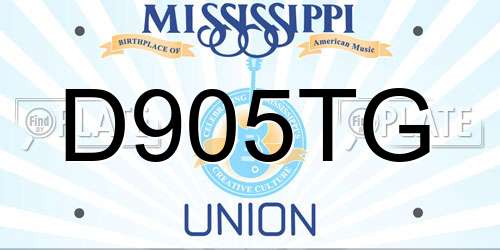 D905TG Mississippi License Plate