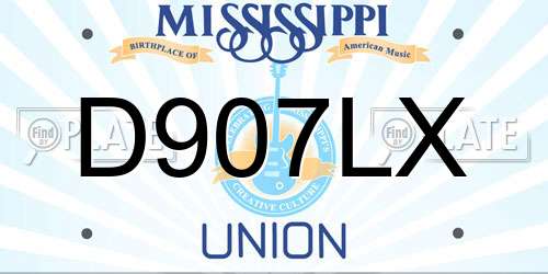 D907LX Mississippi License Plate