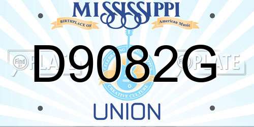 D9082G Mississippi License Plate