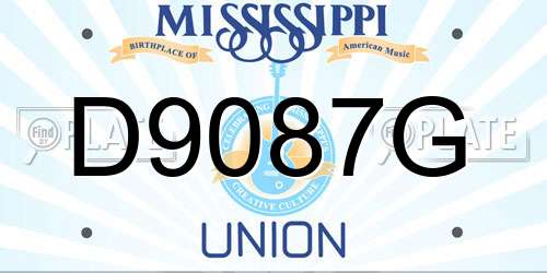 D9087G Mississippi License Plate