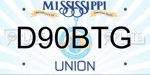 D90BTG Mississippi License Plate