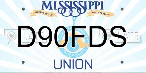 D90FDS Mississippi License Plate