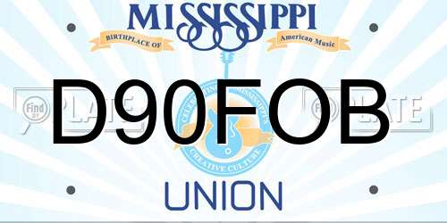 D90FOB Mississippi License Plate