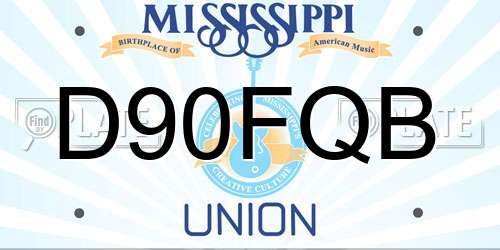 D90FQB Mississippi License Plate