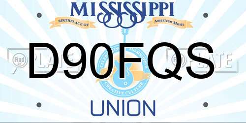 D90FQS Mississippi License Plate