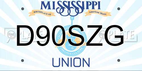 D90SZG Mississippi License Plate