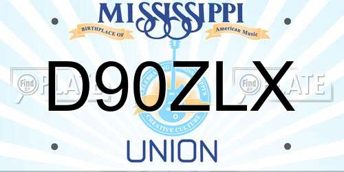 D90ZLX Mississippi License Plate