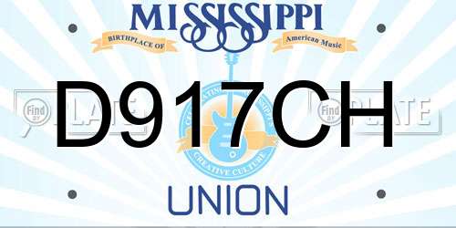 D917CH Mississippi License Plate
