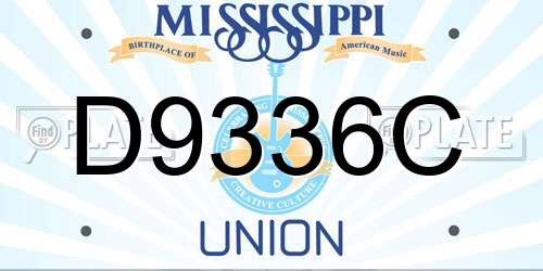 D9336C Mississippi License Plate