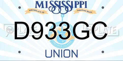 D933GC Mississippi License Plate