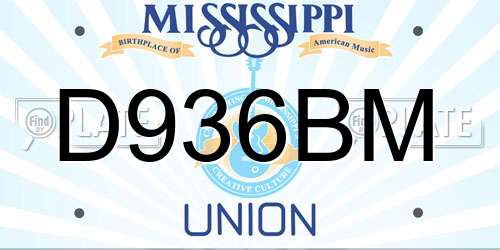 D936BM Mississippi License Plate