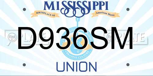 D936SM Mississippi License Plate