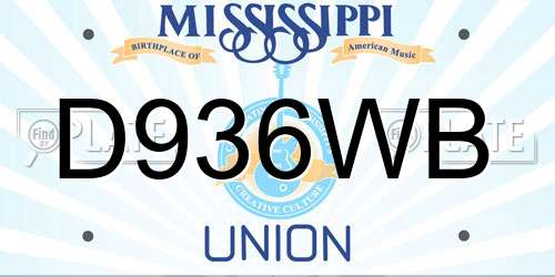 D936WB Mississippi License Plate