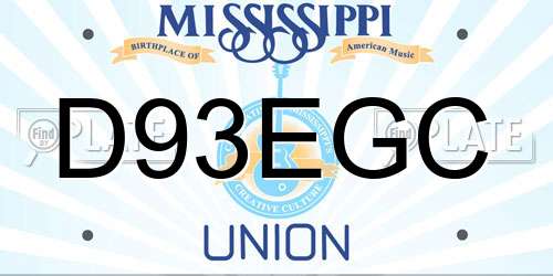 D93EGC Mississippi License Plate