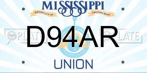 D94AR Mississippi License Plate